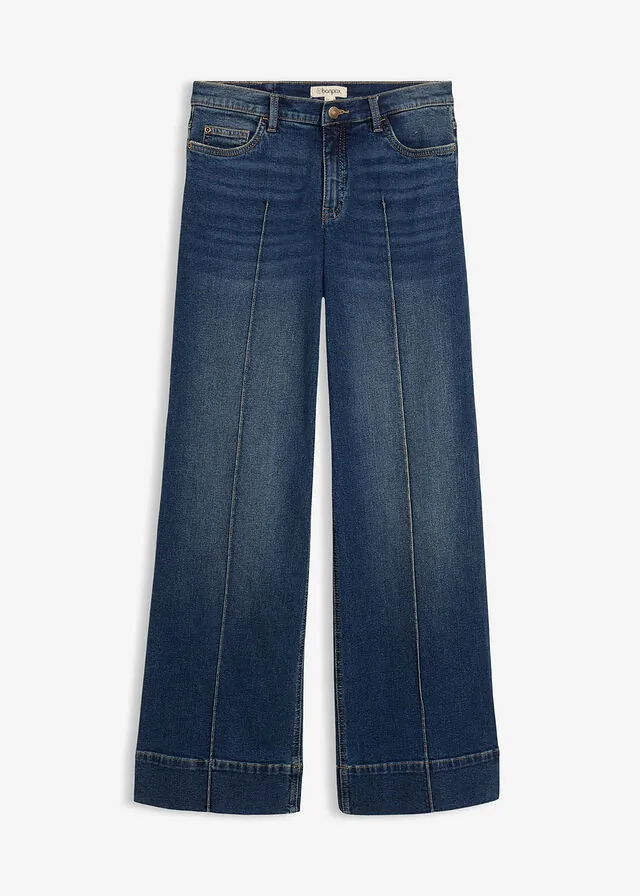Vaqueros de pernera ancha, mid waist, largo completo