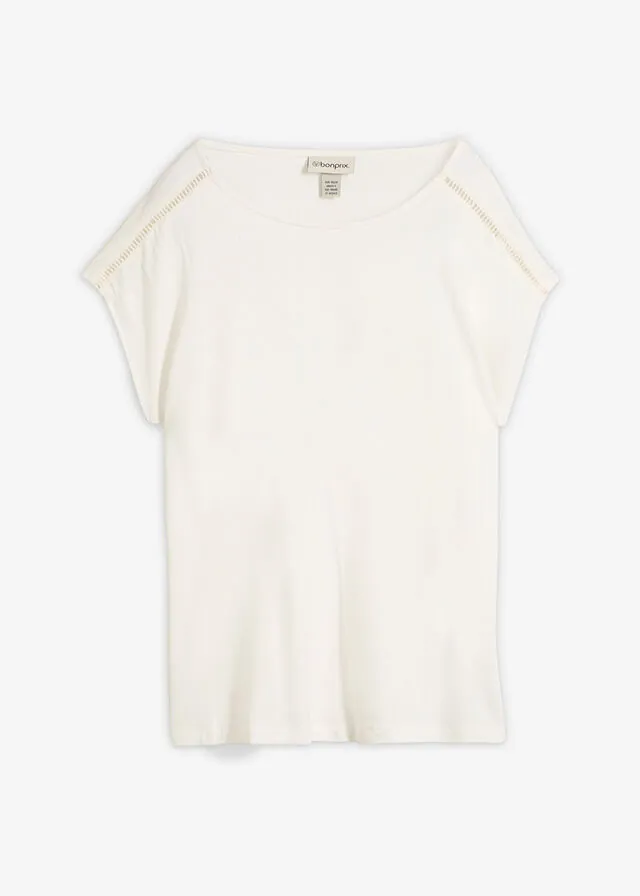 Camiseta con encaje en escalera