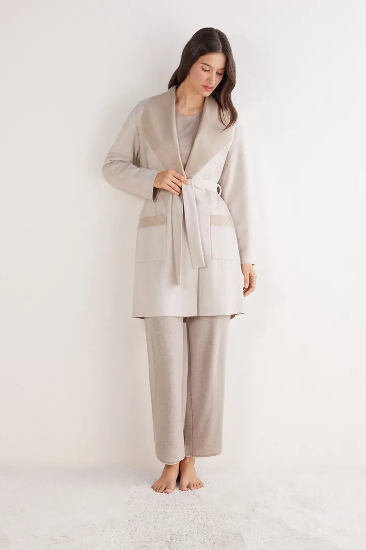 Intimissimi Bata Soft Winter Mujer Beige Tamaño M/L