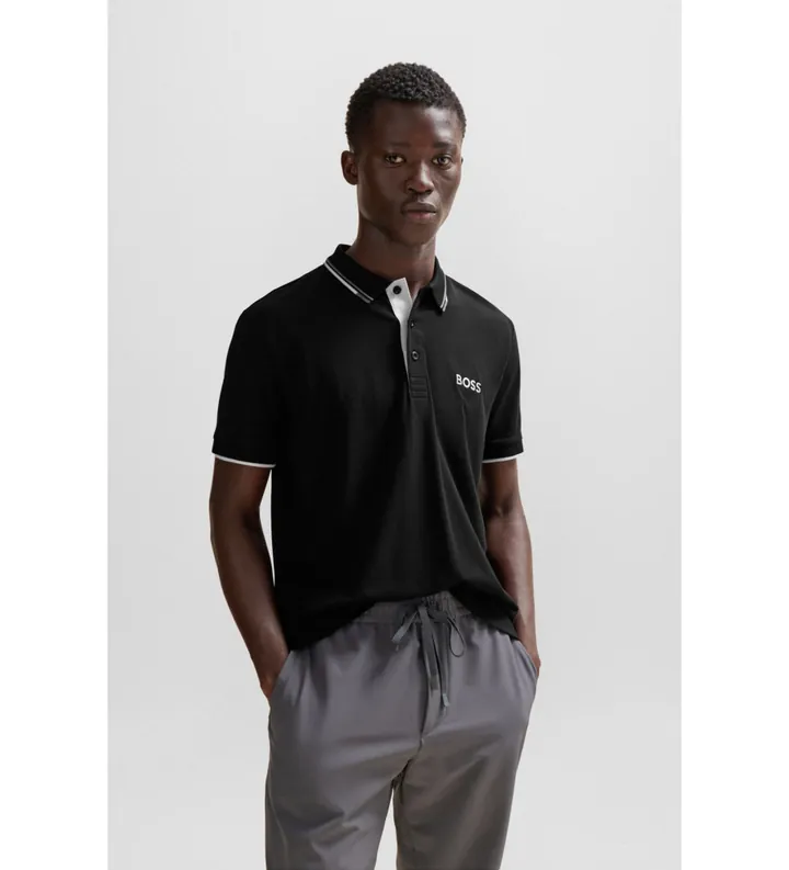 BOSS para hombre. 50469102 Polo Paddy Pro negro (M), Casual, Algodón, Manga corta