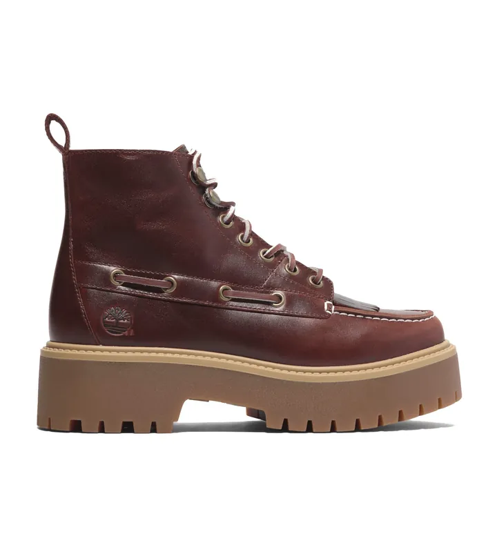 Timberland para mujer. TB0A27YZEIW1 Botines de Piel Stone Street burdeos (37.5 W), 3 a 5cm, Cordones, Casual