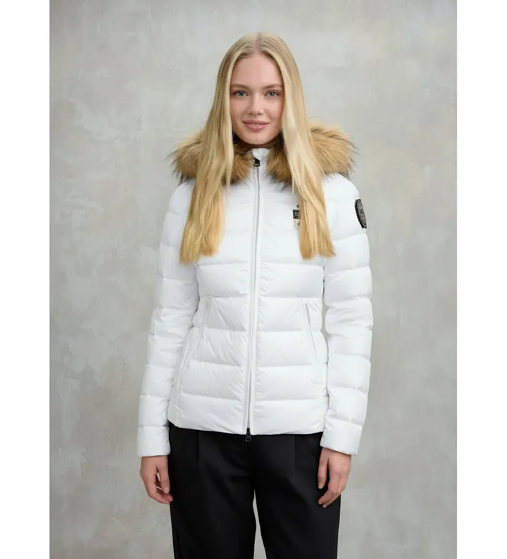 Blauer para mujer. 25WBLDC03099 Abrigo Arcadia blanco (L), Casual, Poliamida