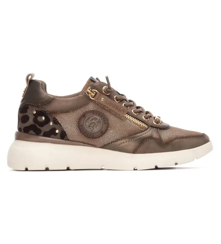 Carmela para mujer. 16251302-TAUPE Zapatillas de piel 162513 marrón (36), Plano, Cordones, Casual