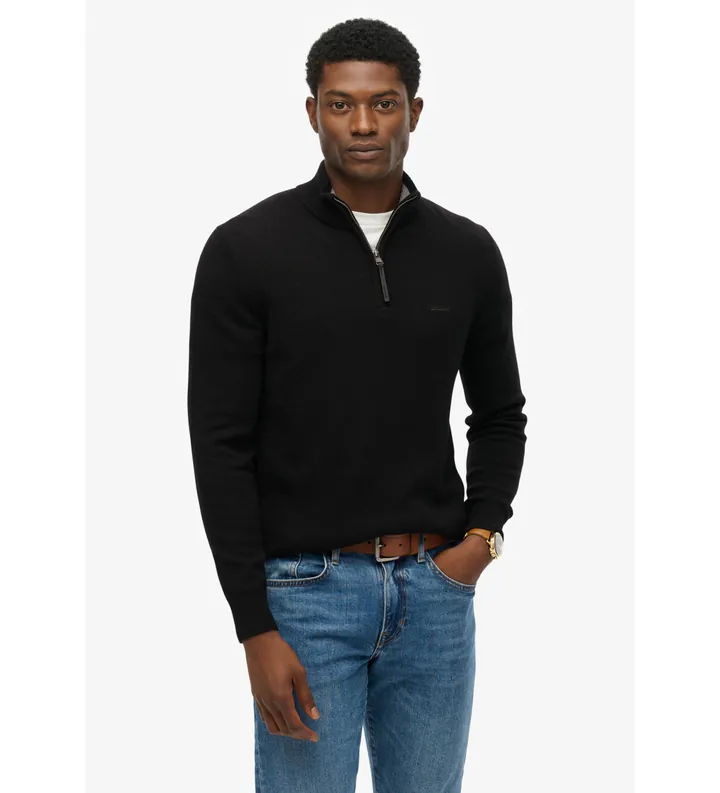 Superdry para hombre. M6110688A Jersey Lana negro (L), Casual