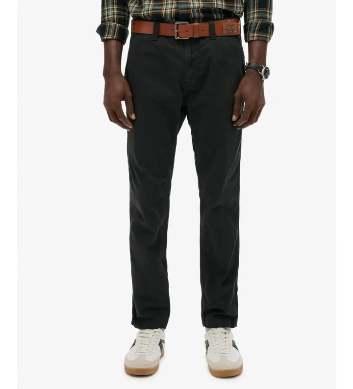 Superdry para hombre. M7011414A Pantalón Chino Utility negro (30/32), Casual, Algodón