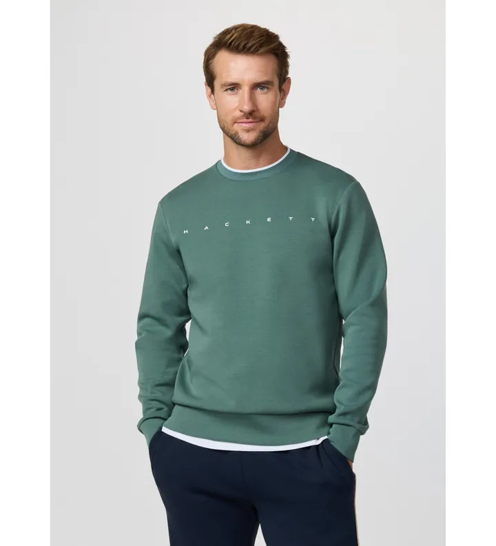 Hackett London para hombre. HM5800087 Sudadera con Logo verde (S), Casual, Algodón