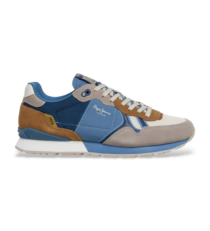 Pepe Jeans para hombre. PMS400027 Zapatillas Brit Land multicolor (42), Tela, Plano, Cordones, Casual