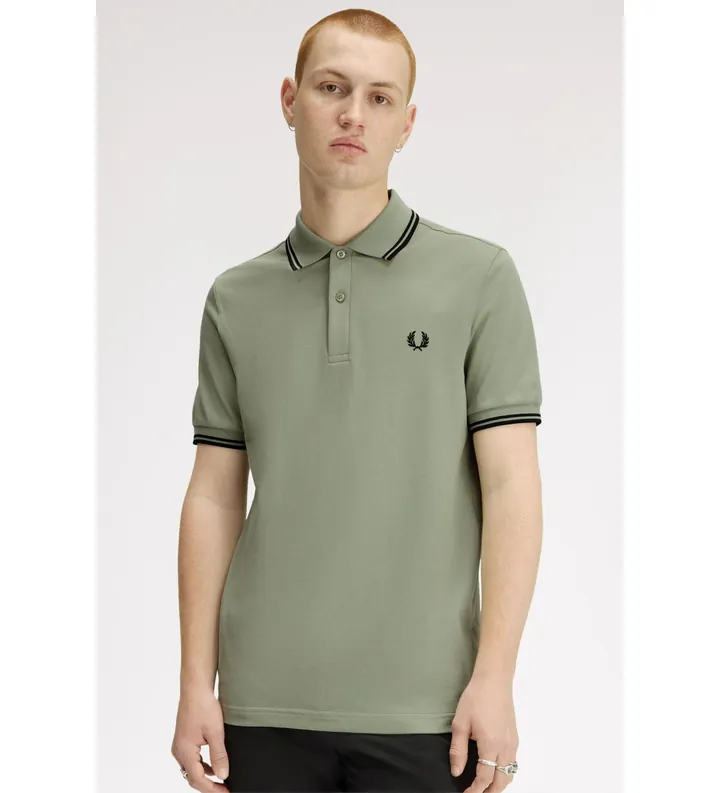 Fred Perry para hombre. M6000 Polo Plain M6000 verde (S), Casual, Algodón, Manga corta