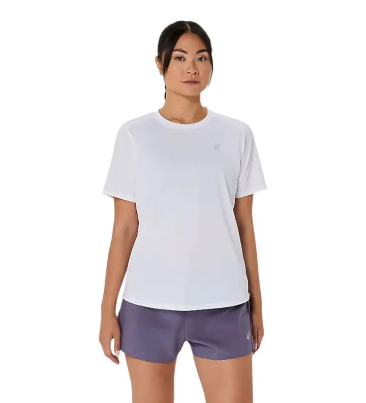 Asics para mujer. 2012D170 Camiseta Core Ss blanco (L), Deportivo, Sintético, Running, Multideporte, Manga corta