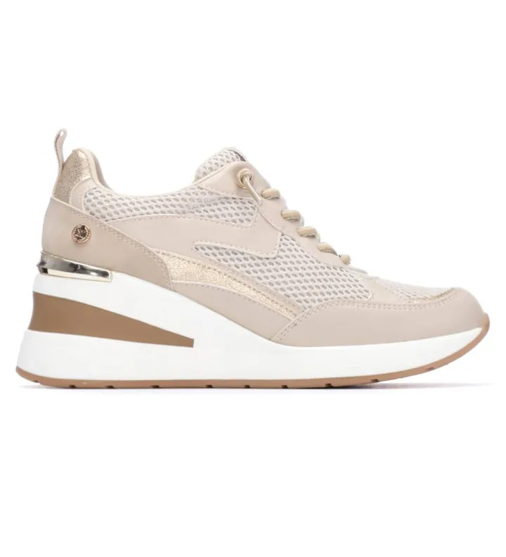 Xti para mujer. 14510105-BEIGE Zapatillas 145101 beige (37), 3 a 5cm, Cordones, Casual