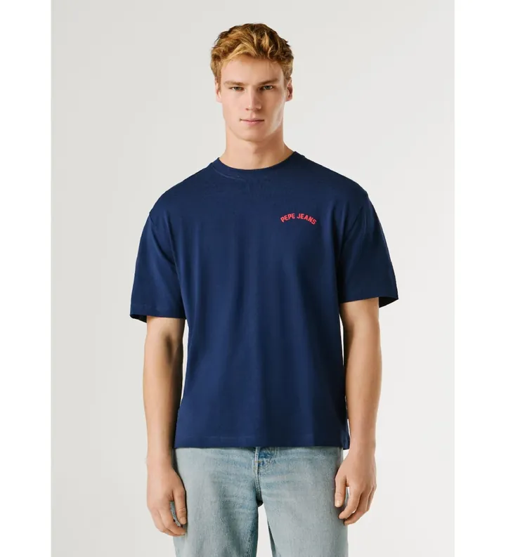 Pepe Jeans para hombre. PM5010319 Camiseta Gideon marino (L), Casual, Algodón, Manga corta