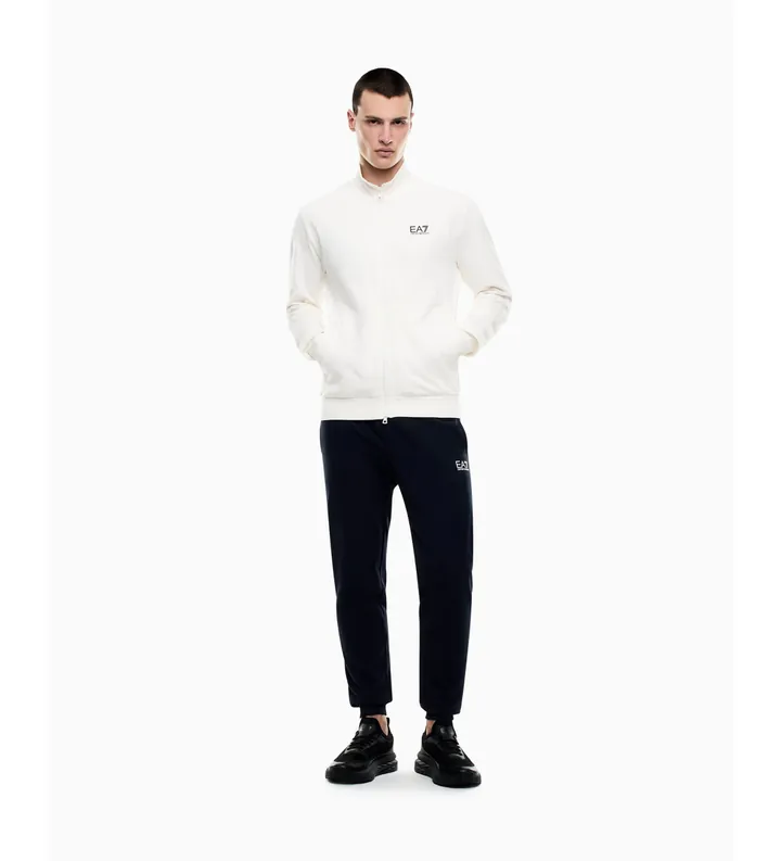 EA7 para hombre. 8NPV60_PJVRZ Chándal Core Identity blanco, marino (3XL), Casual, Deportivo, Algodón, Manga larga