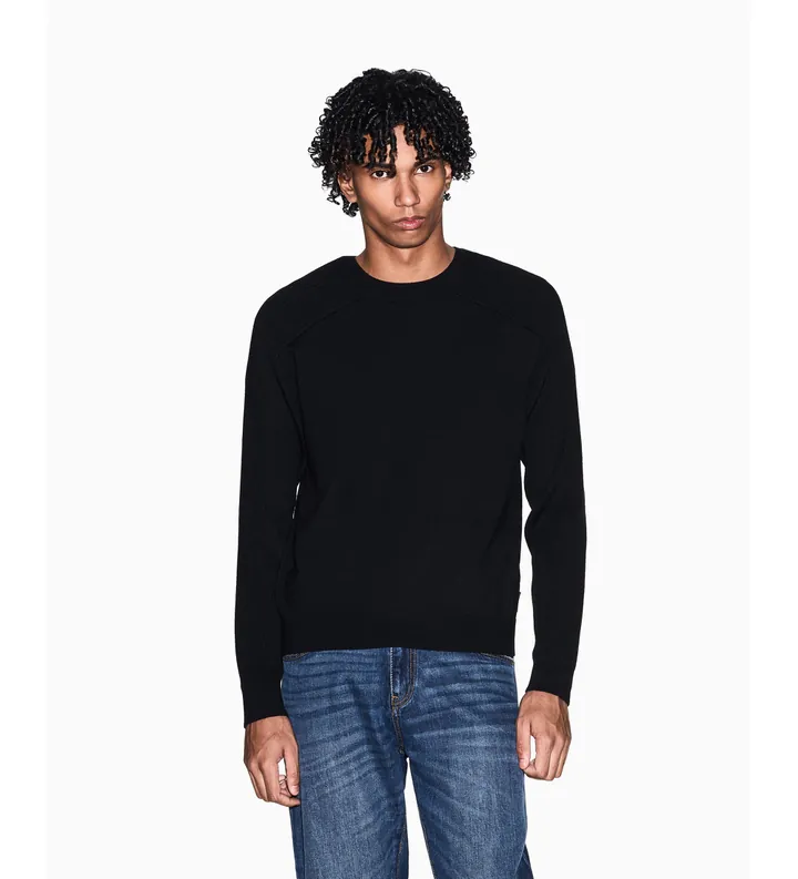 A|X Armani Exchange para hombre. XM002825AF10348UC001 Jersey Elegant Premium negro (L), Lana, Clásico, Manga larga