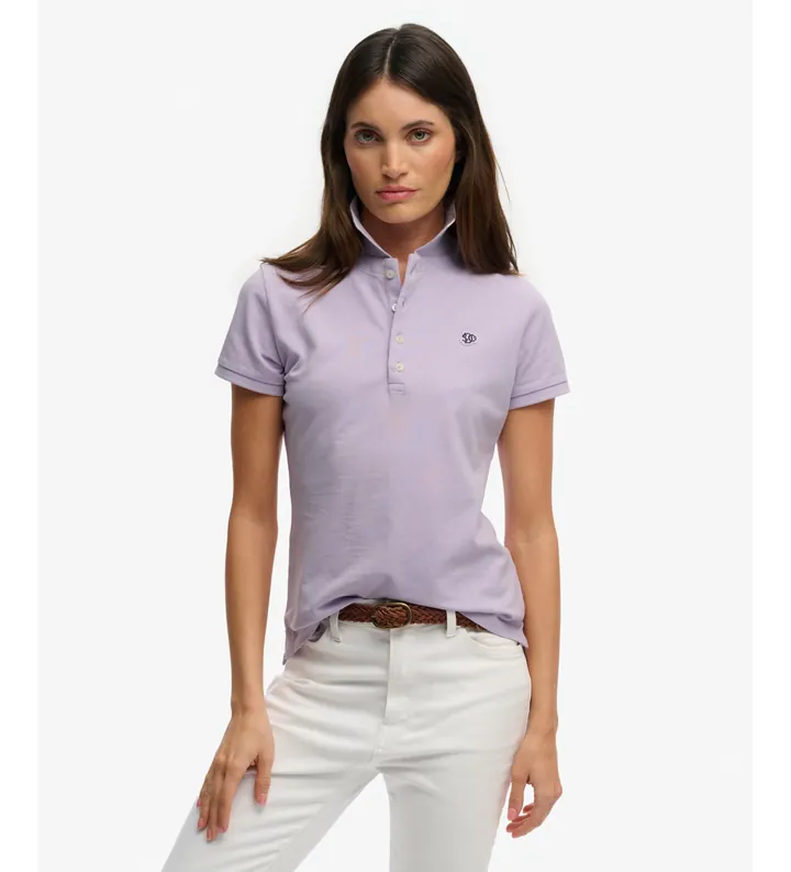 Superdry para mujer. W6012208A Polo Heritage Slim Fit lila (L), Casual, Algodón, Manga corta