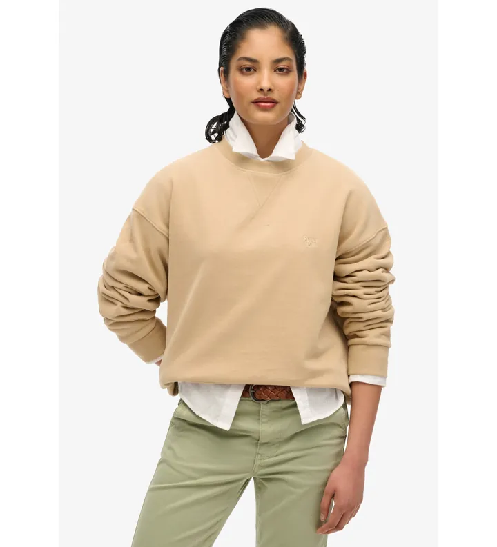 Superdry para mujer. W2012291A Sudadera Studios beige (XS), Casual, Algodón