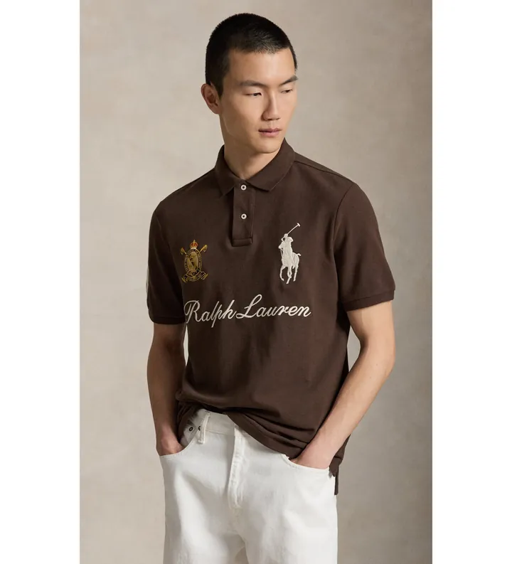 Polo Ralph Lauren para hombre. 710B20009002 Polo Casual marrón (M), Algodón, Manga corta