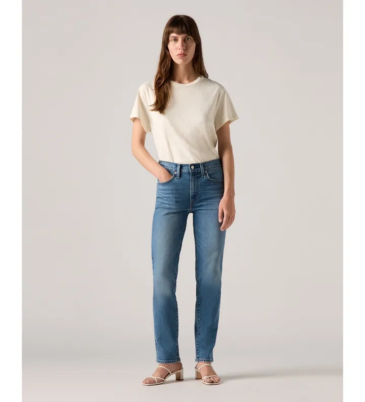 Levi's para mujer. 18883-0385 Jeans 724 High Rise Straight azul (28/32), Casual, Algodón, Denim