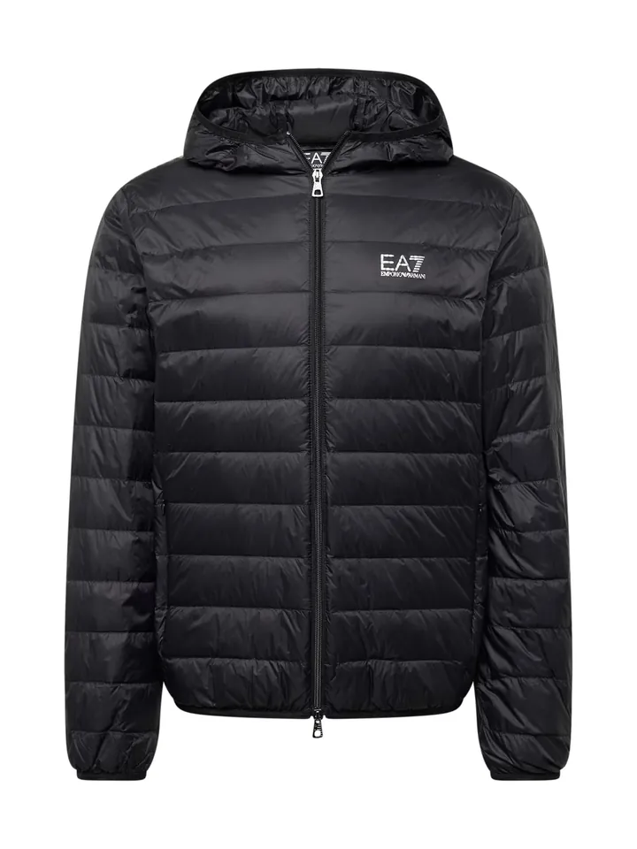 EA7 Emporio Armani Chaqueta de entretiempo negro / blanco