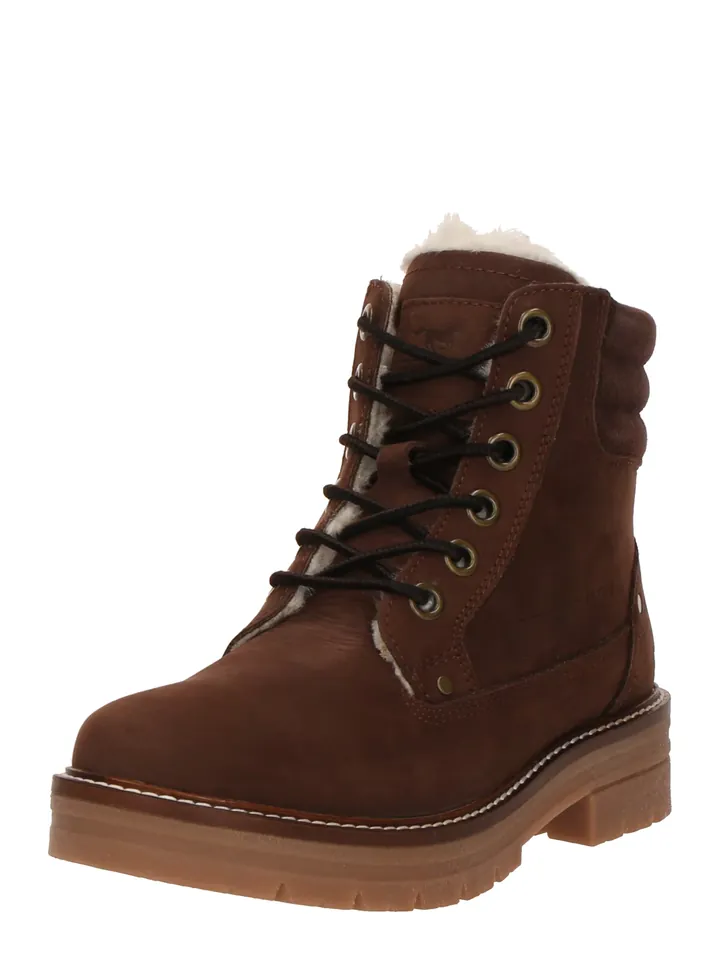 MUSTANG Botines con cordones marrón oscuro