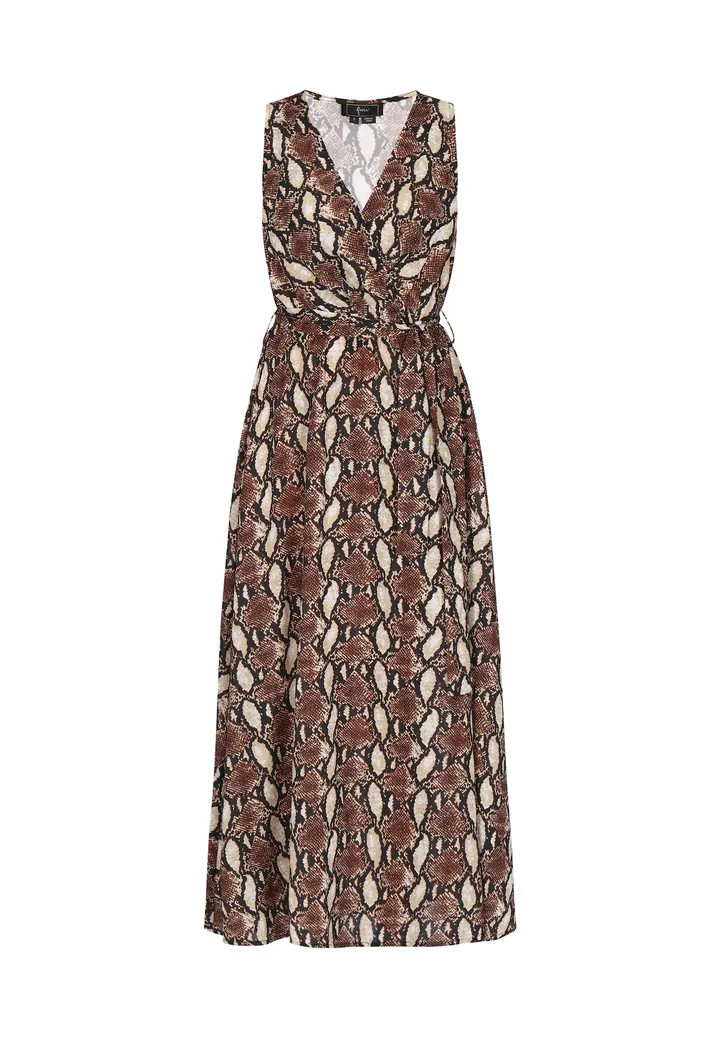 faina Vestido crema / marrón / negro