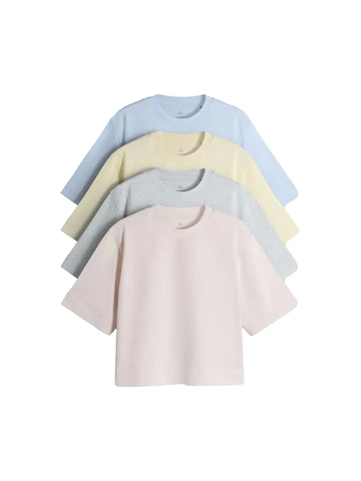 The Set Camiseta azul claro / amarillo claro / gris moteado / rosa claro