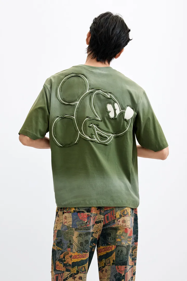 Desigual, Camiseta Mickey™ Estampada, Hombre, Algodon, Verde, L