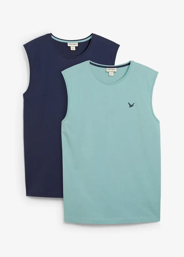 Camiseta sin mangas (2 unidades) de algodón orgánico puro