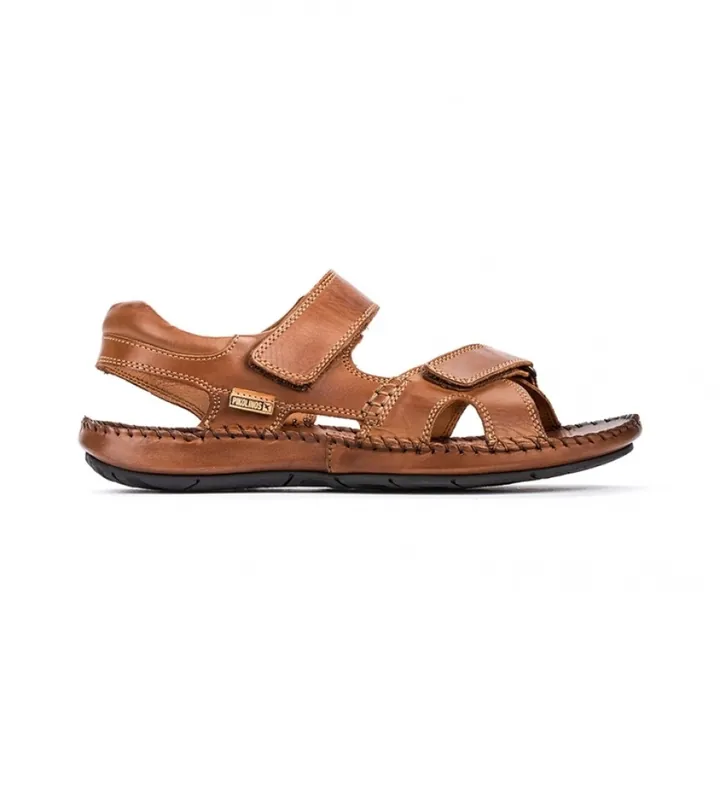 Pikolinos para hombre. 06J-5818 Sandalias de piel Tarifa 06J cuero (39), Marrón, Velcro, Casual