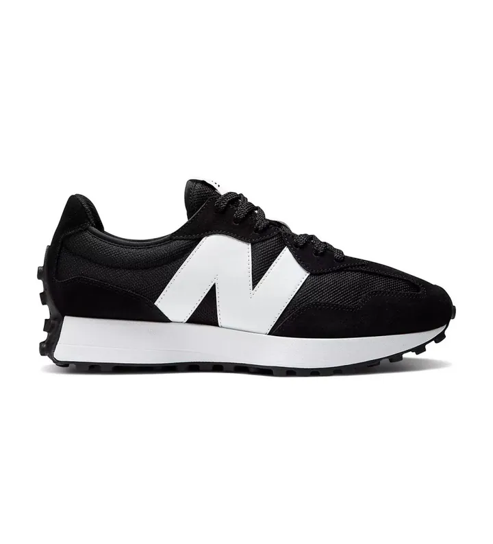 New Balance para hombre. MS327V1 Zapatillas de piel 327 negro (40), Plano, Cordones, Casual