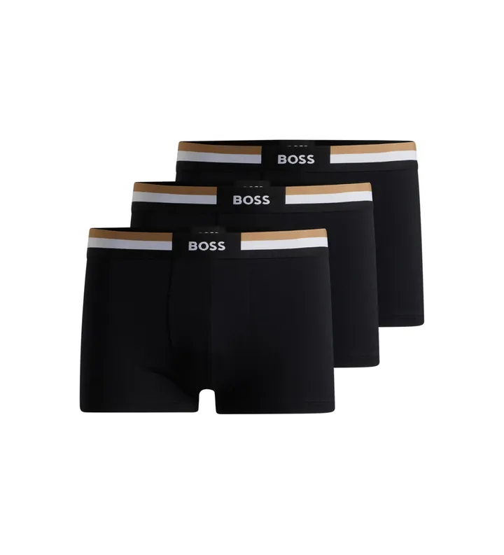 BOSS para hombre. 50516542 Pack de tres boxers negros (S), Homewear, Algodón