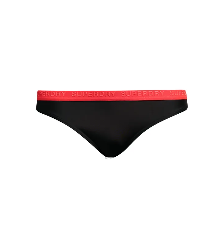 Superdry para mujer. W3010386A Braguita de bikini clásica elástica negro (L), Beachwear, Poliéster Reciclado, Sostenible