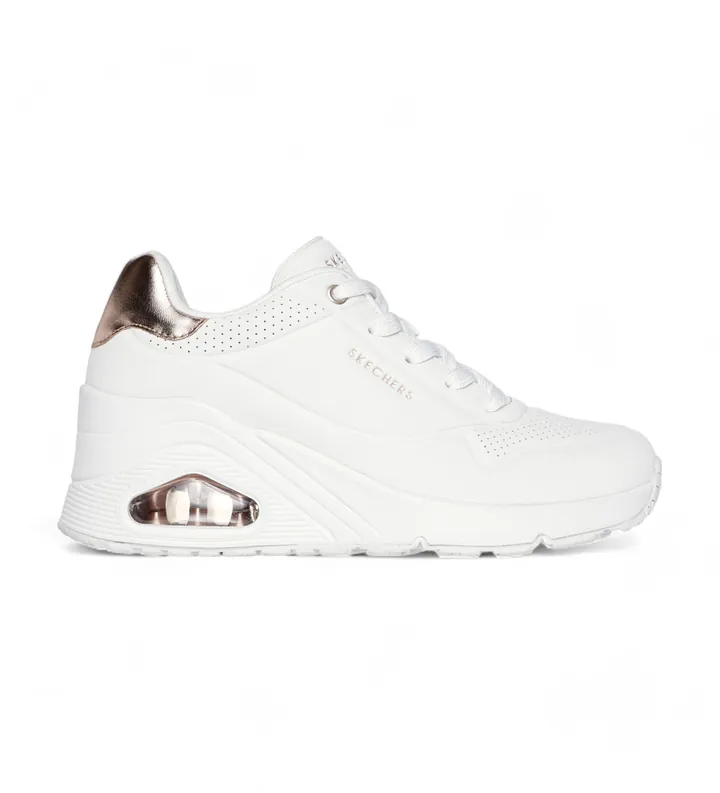 Skechers para mujer. 177520 Zapatillas Uno Wedge Hi Steps blanco (38), 3 a 5cm, Cordones, Casual