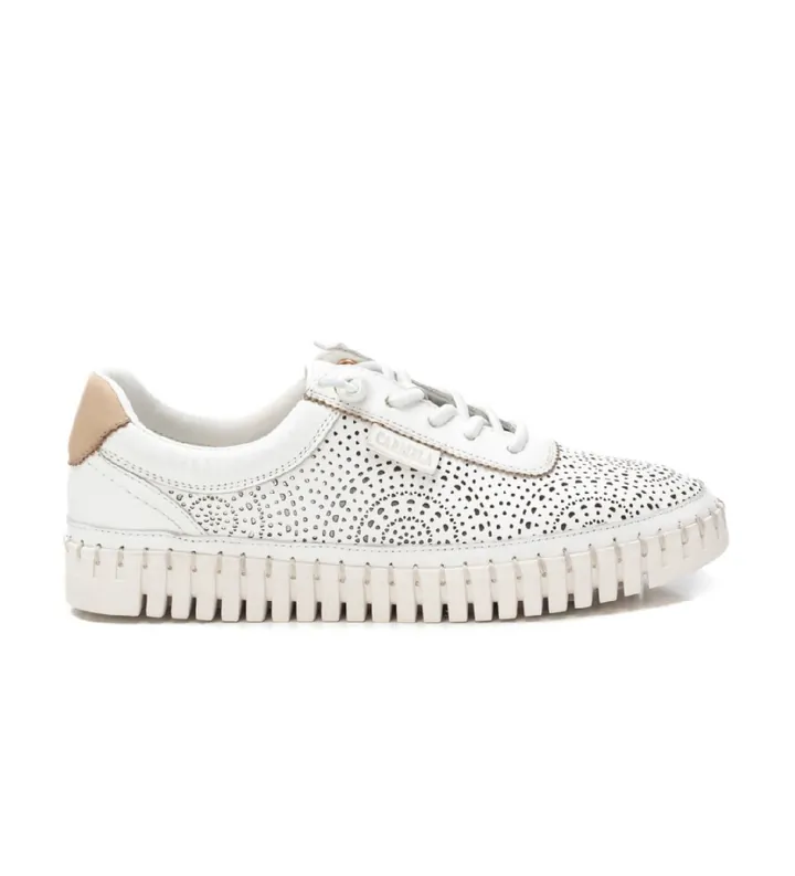 Carmela para mujer. 16232701-BLANCO Zapatillas de piel 162327 blanco (35), Plano, Cordones, Casual