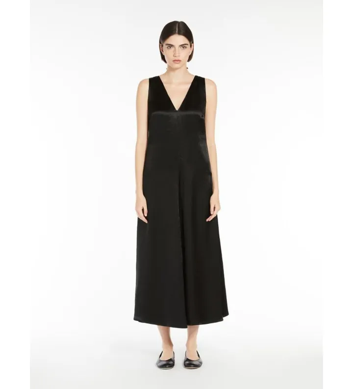 Weekend Max Mara para mujer. 2515221081600 Vestido Cima negro (38), Casual, Acetato, Sin mangas / Tirantes