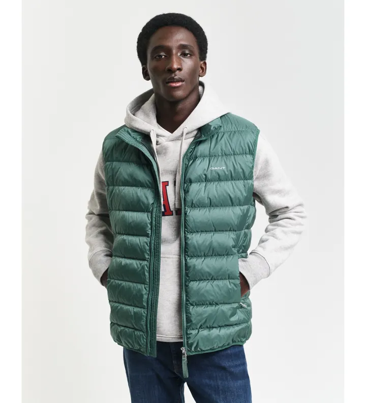 Gant para hombre. 7006299 Chaleco de plumónh ligero verde (3XL), Casual, Poliéster Reciclado, Sostenible