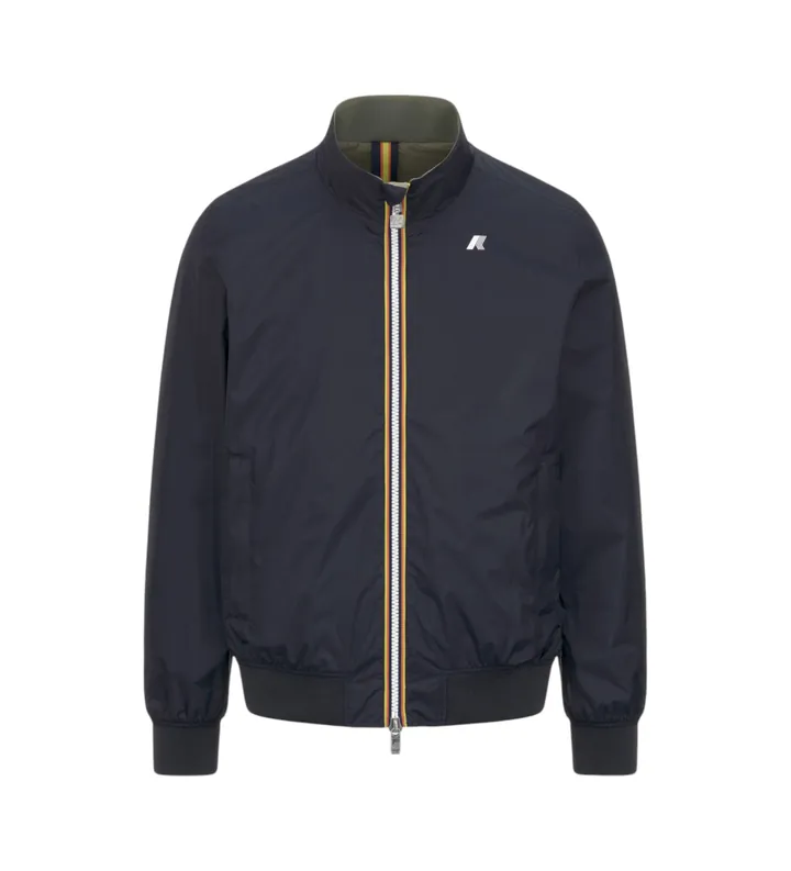 K-way para hombre. K6123PW Chaqueta Arsene Plus 2 Reversible marino (L), Casual, Nylon, Manga larga
