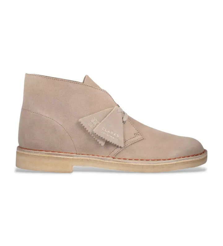 Clarks para hombre. 26155527 Botines de piel Desert beige (40), Plano, Ante, Cordones, Casual