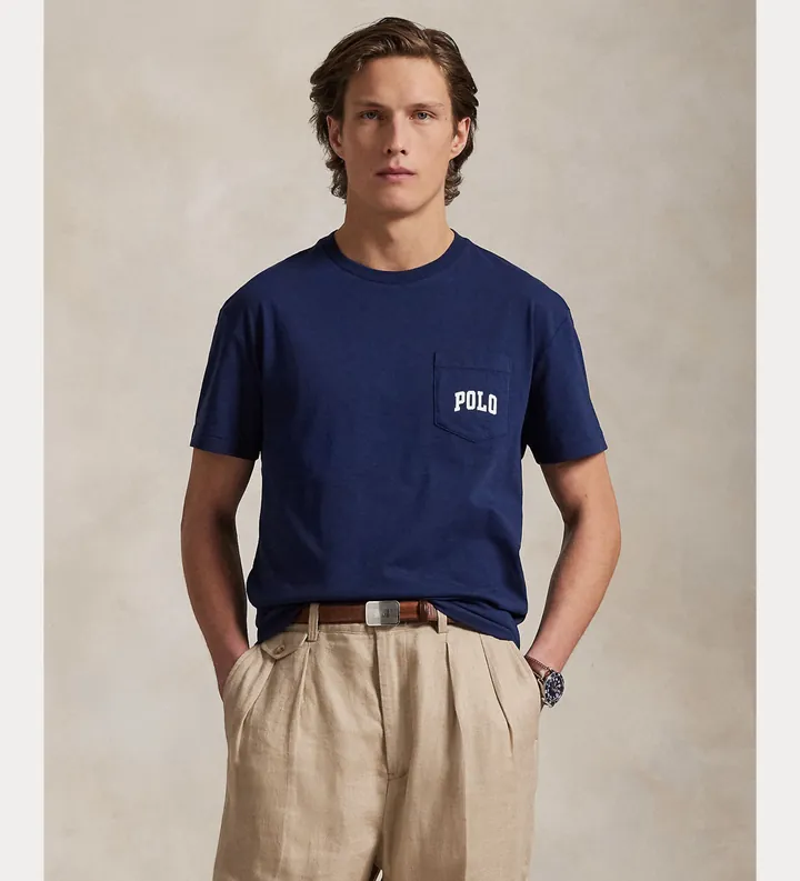Polo Ralph Lauren para hombre. 710974585001 Camiseta de punto con Polo Bear marino (S), Casual, Algodón, Manga corta