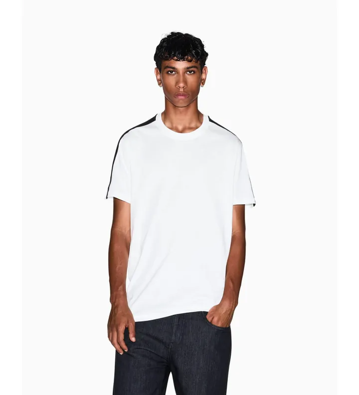 A|X Armani Exchange para hombre. XM001283AF10361U0009 Camiseta Regular Lisa blanco (L), Casual, Algodón, Manga corta