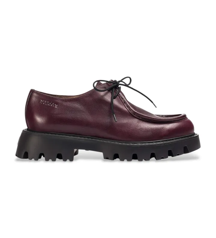 Wonders para mujer. C-7514 Mocasines de piel Goodfly granate (41), Plano, Cordones, Casual