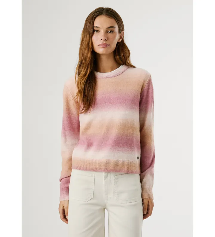 Pepe Jeans para mujer. PL7000060 Jersey Colombe rosa (L), Casual, Poliéster
