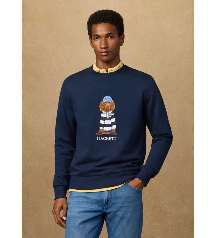 Hackett London para hombre. HM5800093 Sudadera Harry marino (S), Casual, Algodón