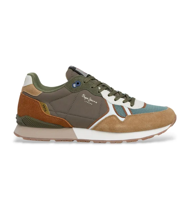 Pepe Jeans para hombre. PMS400028 Zapatillas Britust multicolor (43), Tela, Plano, Cordones, Casual