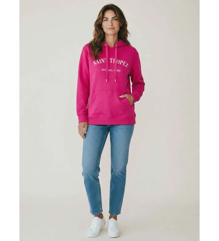 Michael Kors para mujer. MS6520W4MY Sudadera logo bordado rosa (L), Casual, Algodón