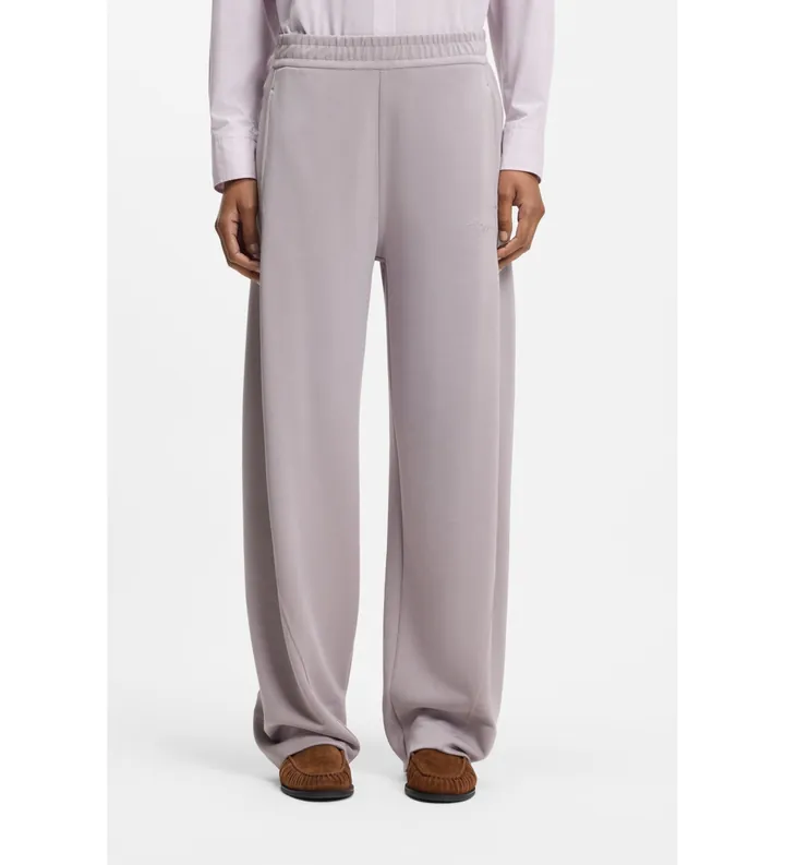 BOSS para mujer. 50553457 Pantalón de chándal balloon fit con logo bordado lila (L), Casual, Modal
