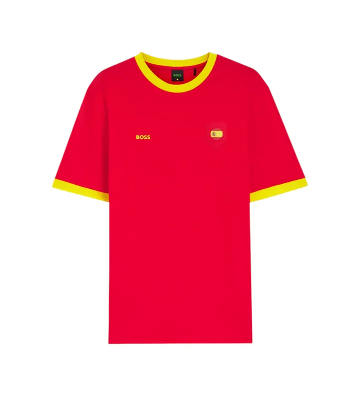 BOSS para hombre. 50562134 Camiseta Lux rojo (L), Casual, Algodón, Manga corta