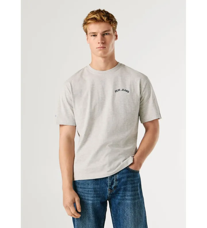 Pepe Jeans para hombre. PM5010319 Camiseta Gideon gris claro (L), Casual, Algodón, Manga corta
