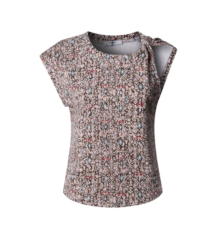 Pepe Jeans para mujer. PL5000169 Camiseta Nayara marrón (L), Casual, Algodón, Manga corta