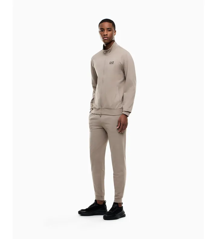 EA7 para hombre. 8NPV60_PJVRZ Chándal Core Identity beige (L), Casual, Deportivo, Algodón, Manga larga