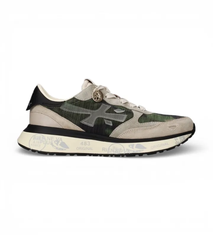 Premiata para mujer. LAURYN Zapatillas de Piel Lauryn 8185 verde (36), Plano, Cordones, Casual